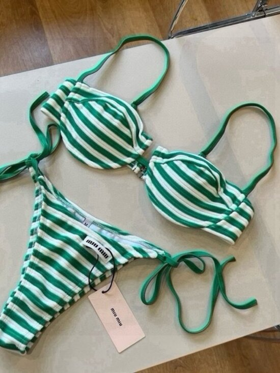 Miu Miu Other - Miu Miu Striped Bikini Top & Bottom Set
